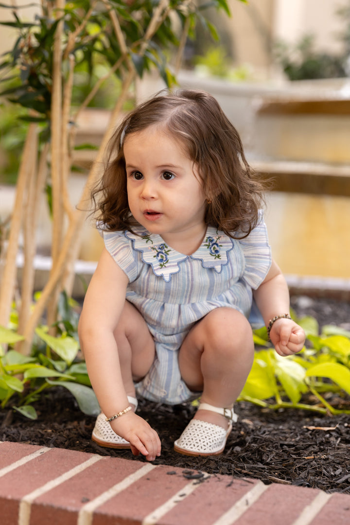 Limonana Colonial Blue Striped Romper