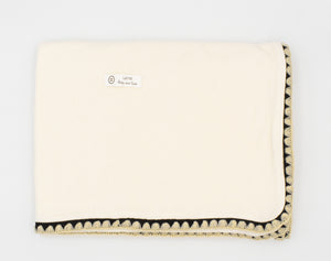 Latte ivory carousel stitching blanket