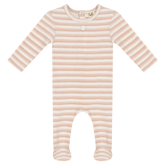 Bebe Bella Taupe Stripe Rib Footie