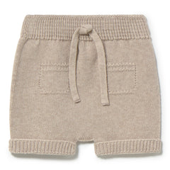 Li & Me baby knit shorts in soft cotton, lightweight elastic waist shorts for infants and toddlers