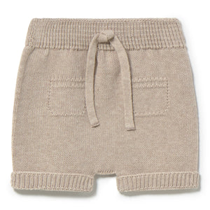 Li & Me baby knit shorts in soft cotton, lightweight elastic waist shorts for infants and toddlers
