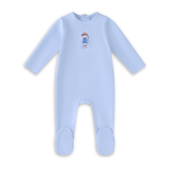 Little Label Light Blue Fisherman Footie - Boys at Little Loungers