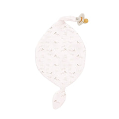 Ely's & Co Cream Vintage Birds Bamboo Muslin Paci Lovey
