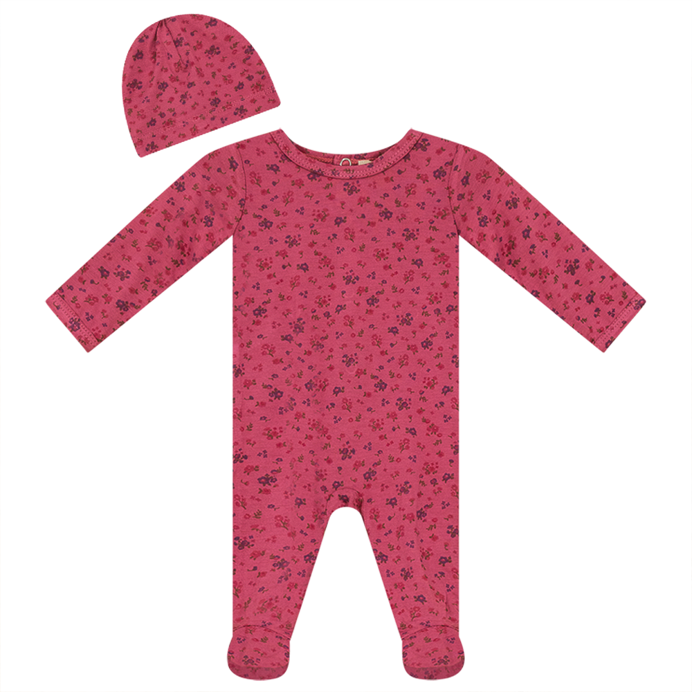 Fragile Berry Baby Footie + Hat