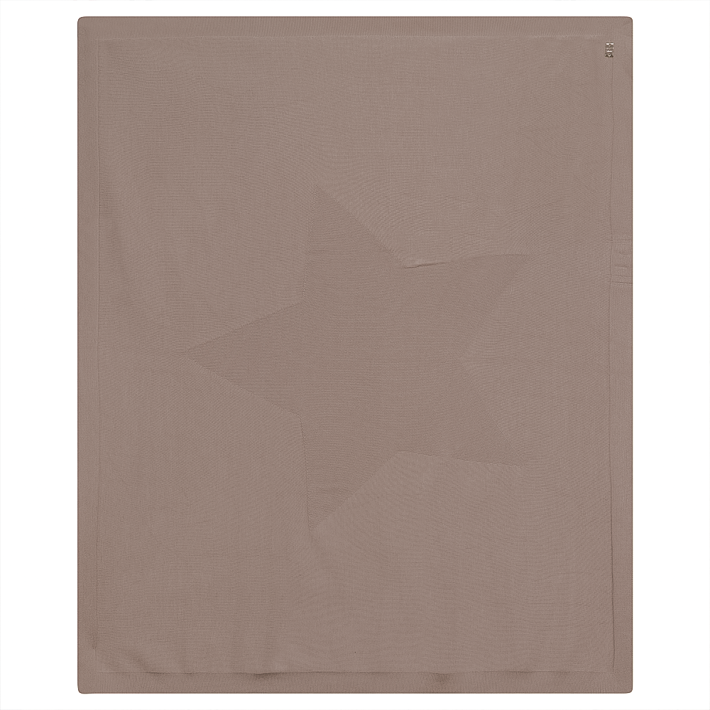 Fragile Beige Star Knit Blanket