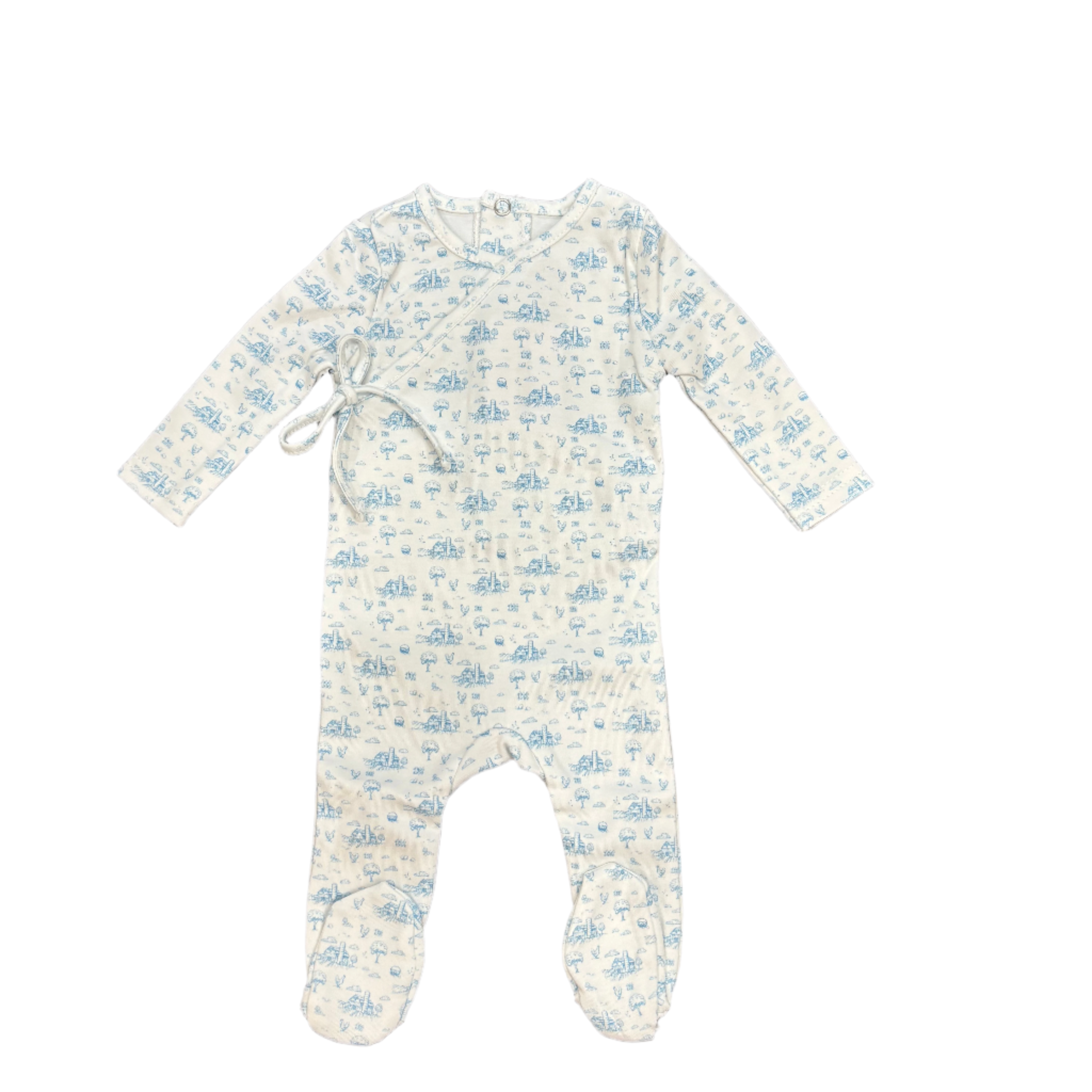 Baby Farmhouse Print Footie - Great Baby Gift for Soft Skin - Mini Label