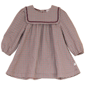 Mini P Burgundy Velvet Rick Rack Dress