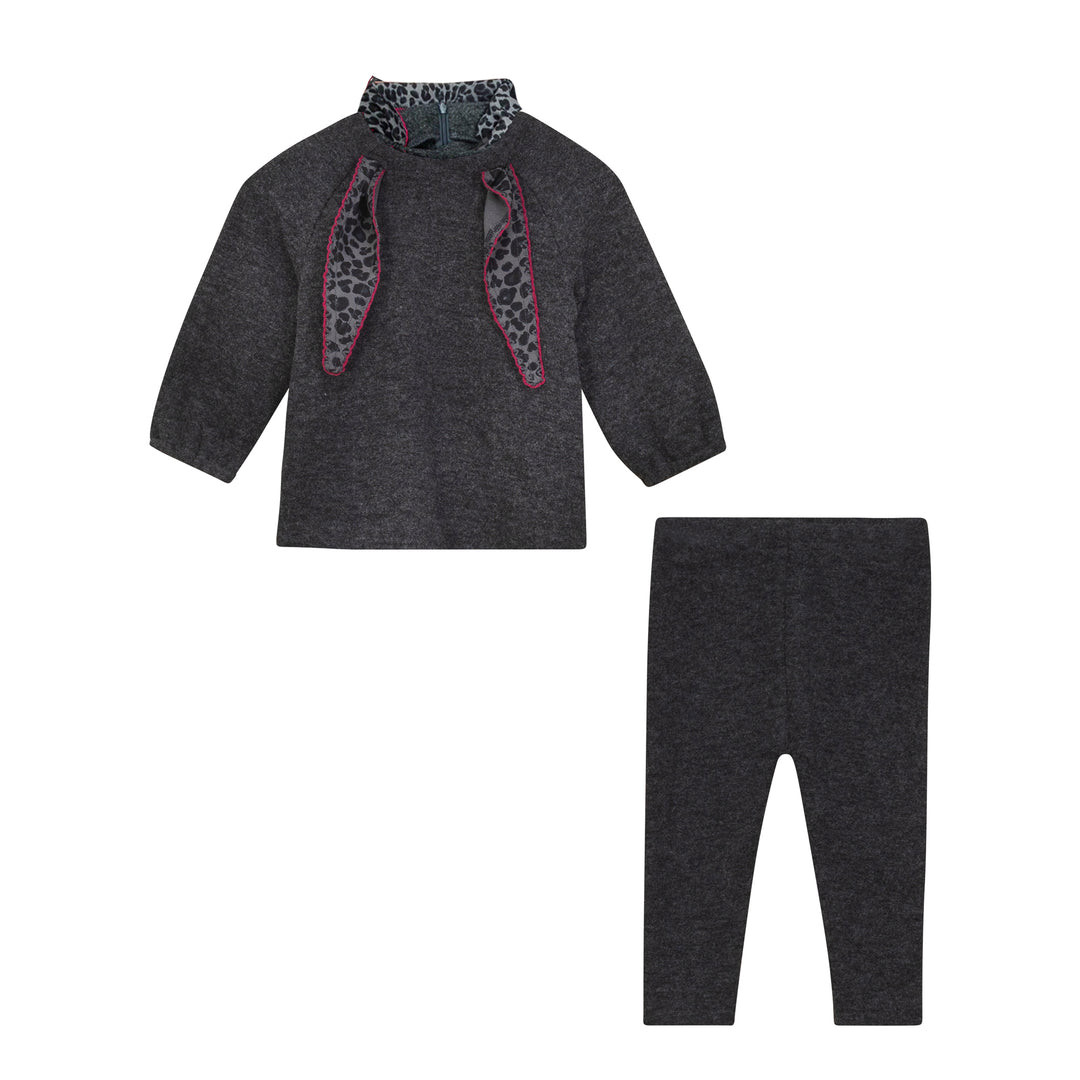 Pompomme Grey Tie Detail Knit Set