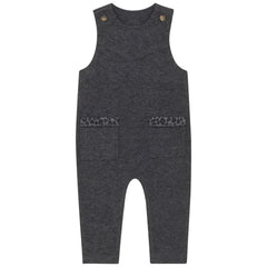 Pompomme Grey Print Detail Knit Romper