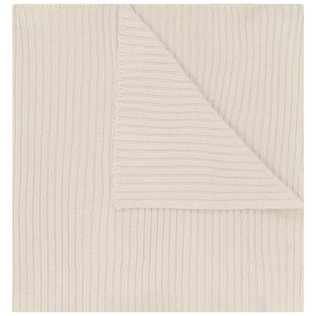 Pompomme Cream Cable Detail Knit Blanket