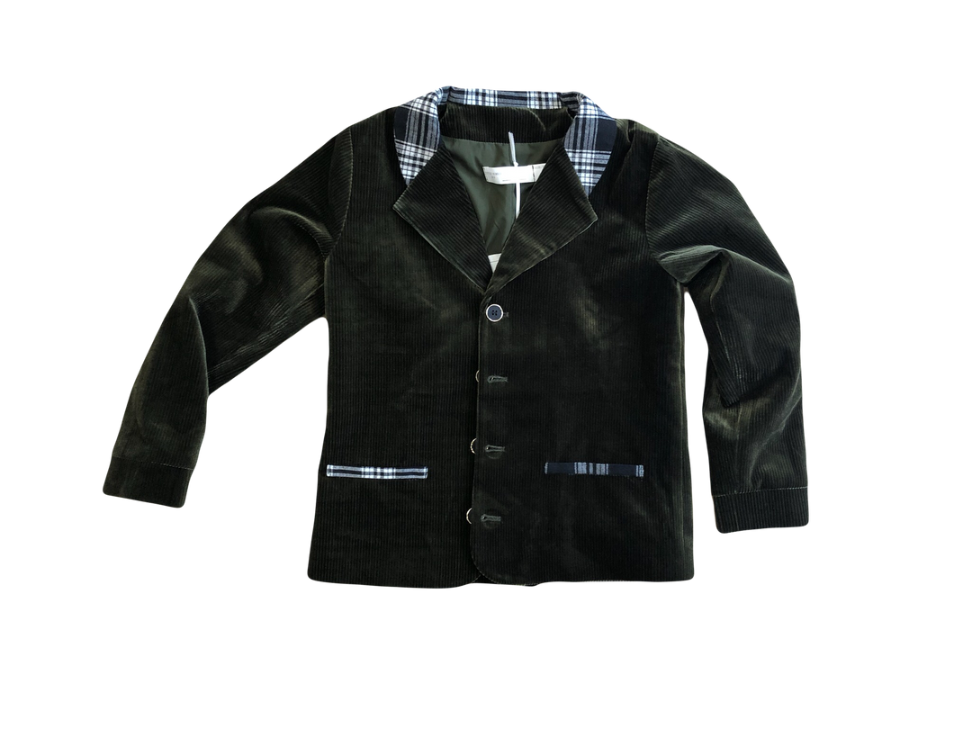 Mini Nod Velvet Boy Suit Black/White