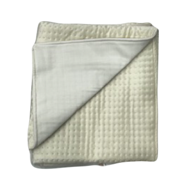 Carmina Ivory Velvet Quilted Blanket
