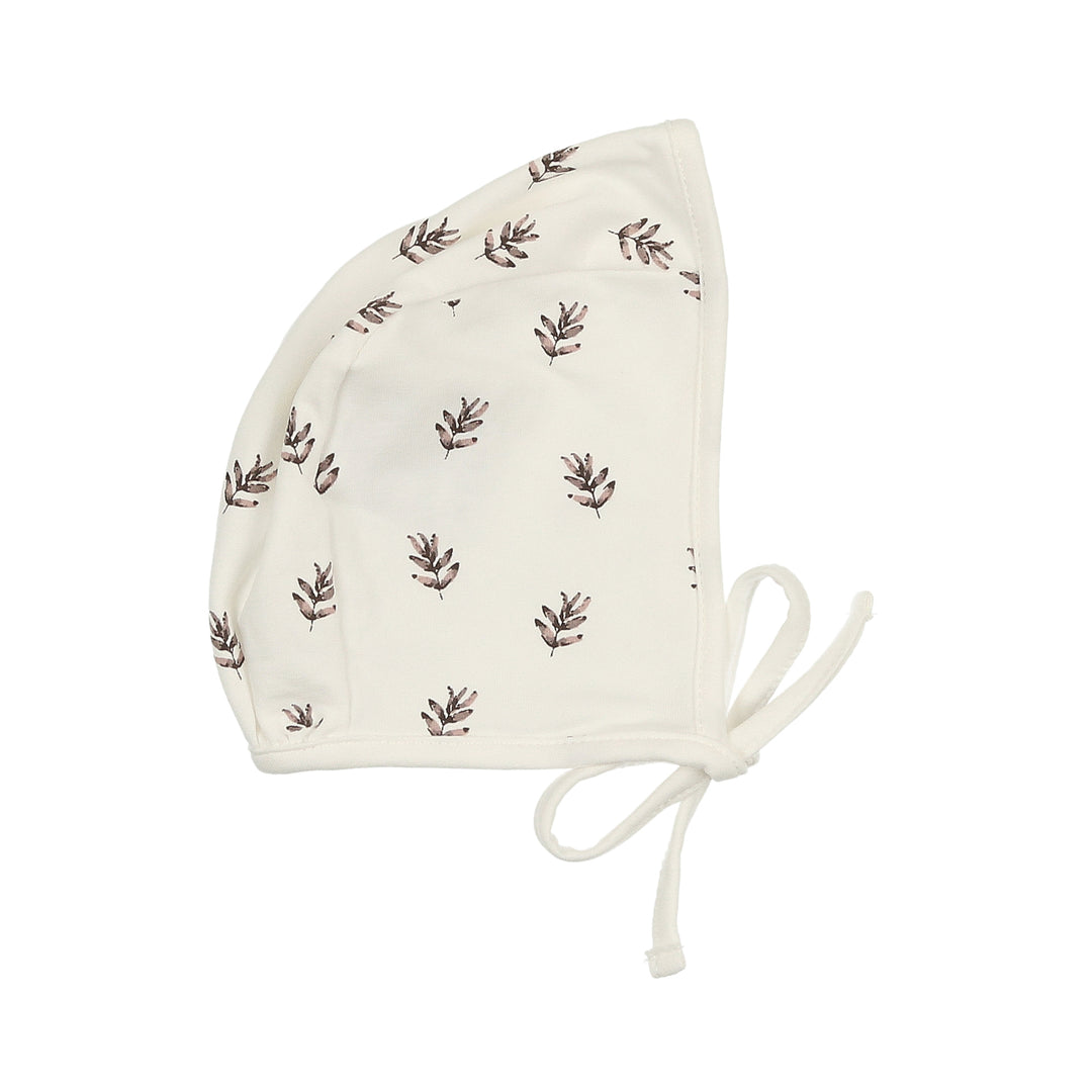 Maniere Cream Watercolor Leaves Bonnet