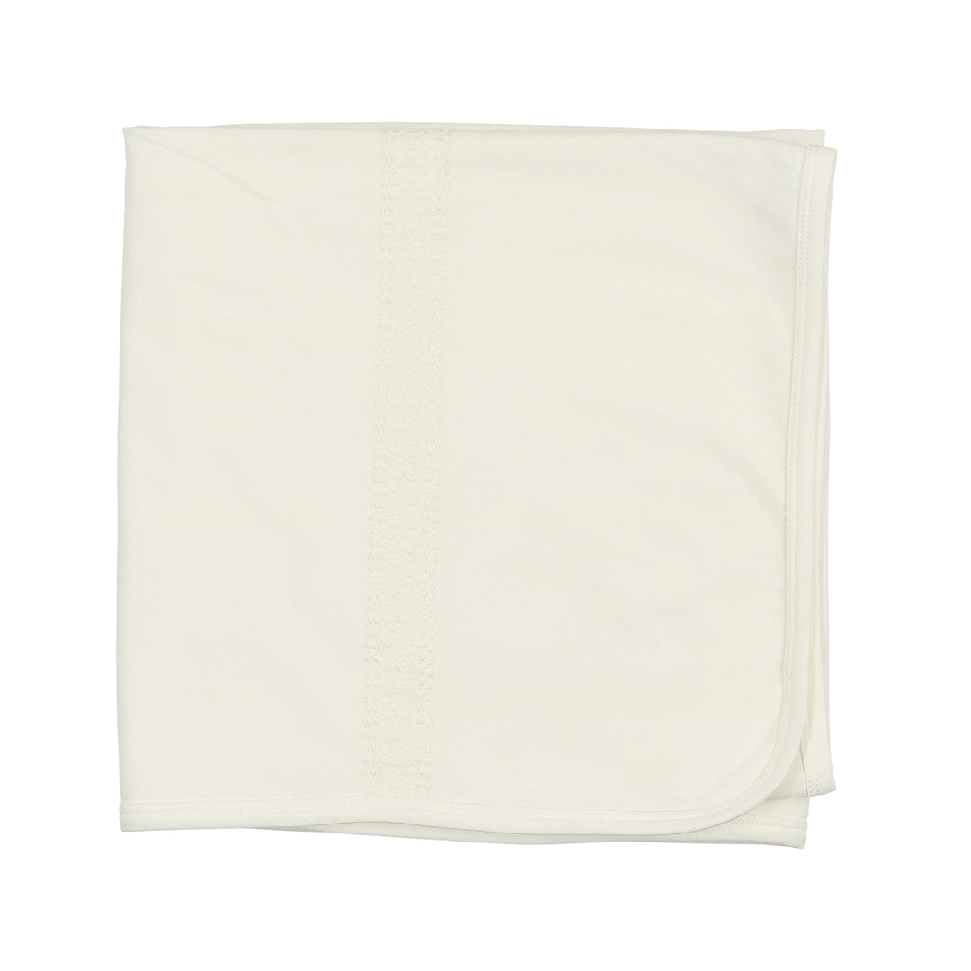 Maniere Cream Elegant Embroidery Blanket