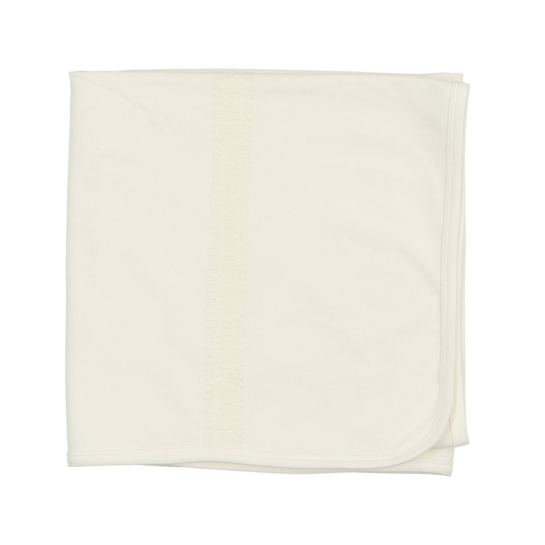 Maniere Cream Elegant Embroidery Blanket