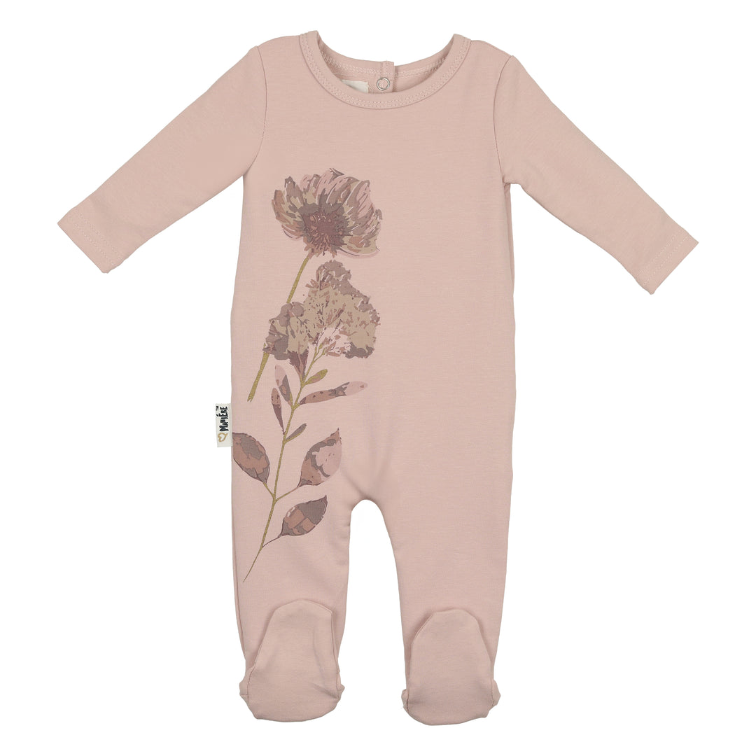 Maniere Mauve Watercolor Floral Footie