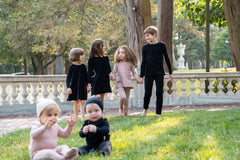 Bee and Dee Boys Black Multicolor Embroidery Loungewear