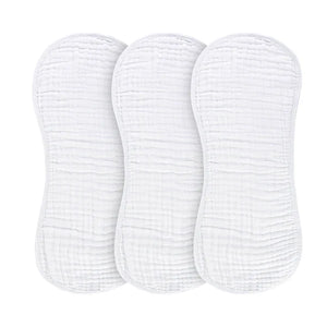 elys co 3 pack muslin burp cloths solid white