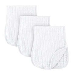 elys co 3 pack muslin burp cloths solid white