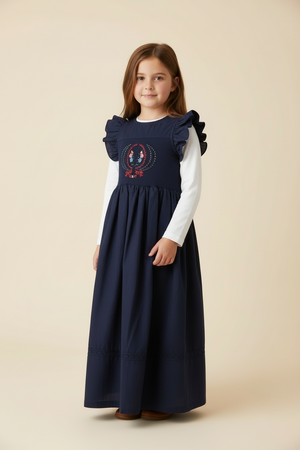 Nipoti Hand-Embroidered Cotton Maxi Dress – Luxury Girls Occasion Dress