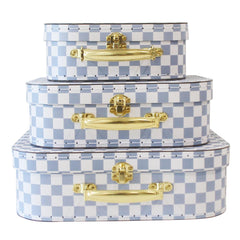 Alimrose Baby Kids Carry Case Set Blue Check