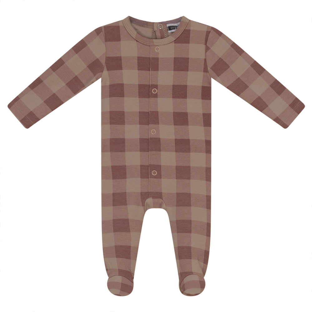 Whipped Cocoa Blush Plaid Footie