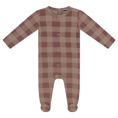 Whipped Cocoa Blush Plaid Footie