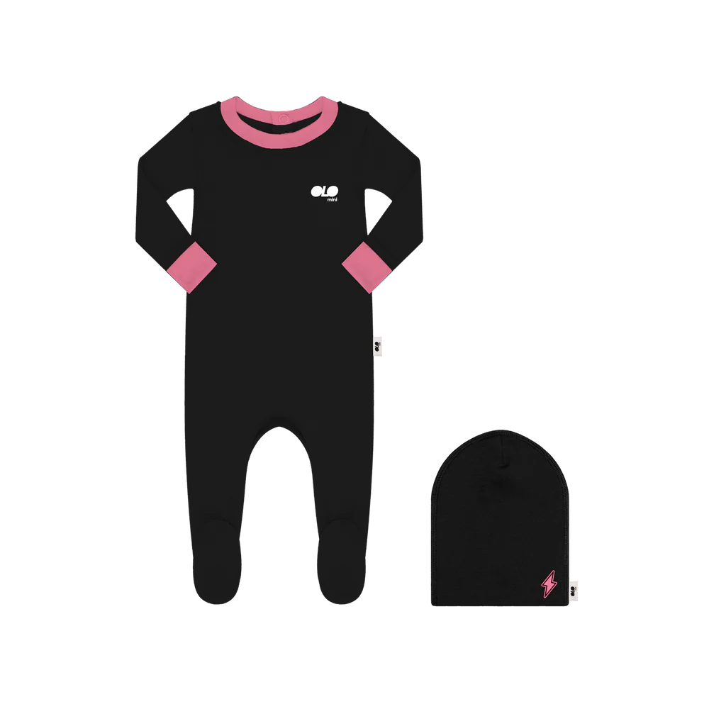 Olo Pink Blaze Footie + Beanie