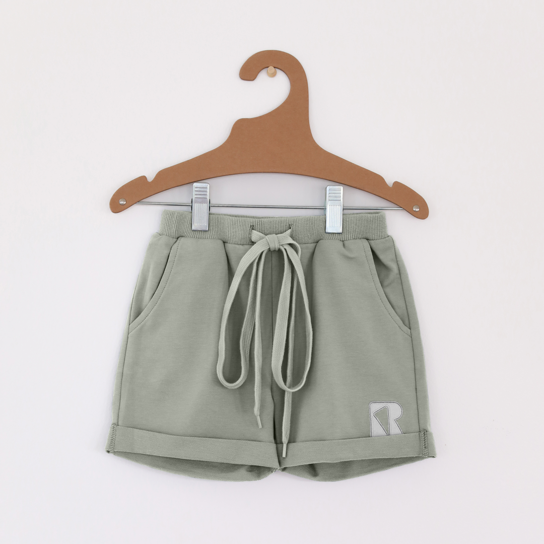 Retro Kid Finn Sea Green French Terry Shorts