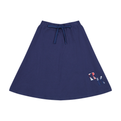 Retro Kid Navy Margo Plaid Logo Sweatshirt Skirt