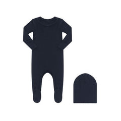 Parni Navy Solid Pajama Footie