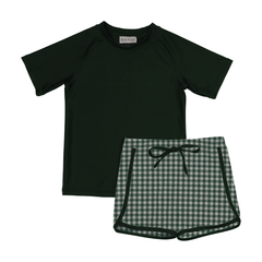 Bopop - Boys Swim Set - Green Gingham