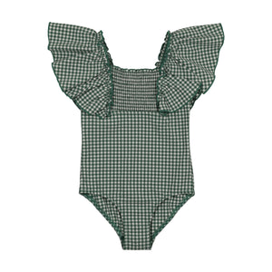 Bopop - Girls Swimsuit Gingham (Pink/Green)
