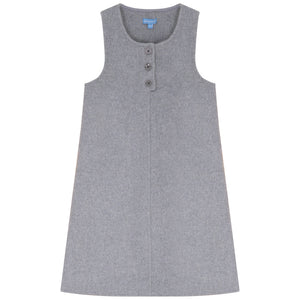 Pompomme Placket Detail Wool Dress Set Grey
