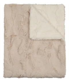 Peluche Lux Fur Blankets Beige and Natural