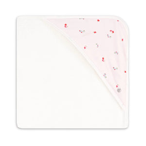 Petit Bateau Baby Girl Berry Print Towel Soft Cotton Baby Bath Towel Berry Print Design
