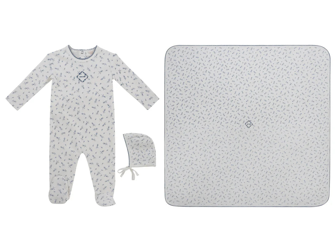 Kipp Baby Petit Pois Footie 3 Piece Set Soft Cotton Baby Outfit Classic Polka Dot Print