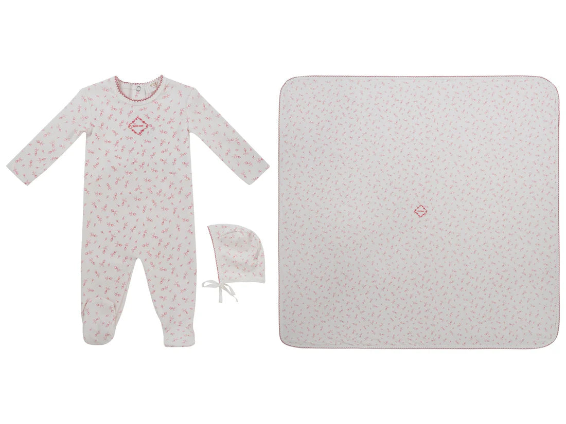 Kipp Baby Petit Pois Footie 3 Piece Set Soft Cotton Baby Outfit Classic Polka Dot Print