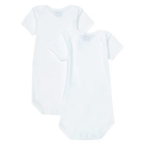 White baby onesie on a white background