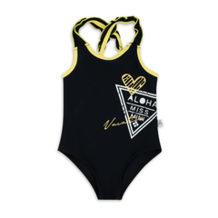 Miss Mini Postcard Swim Swimsuit Kids Swimwear Soft Stretch Fabric Postcard Print Design