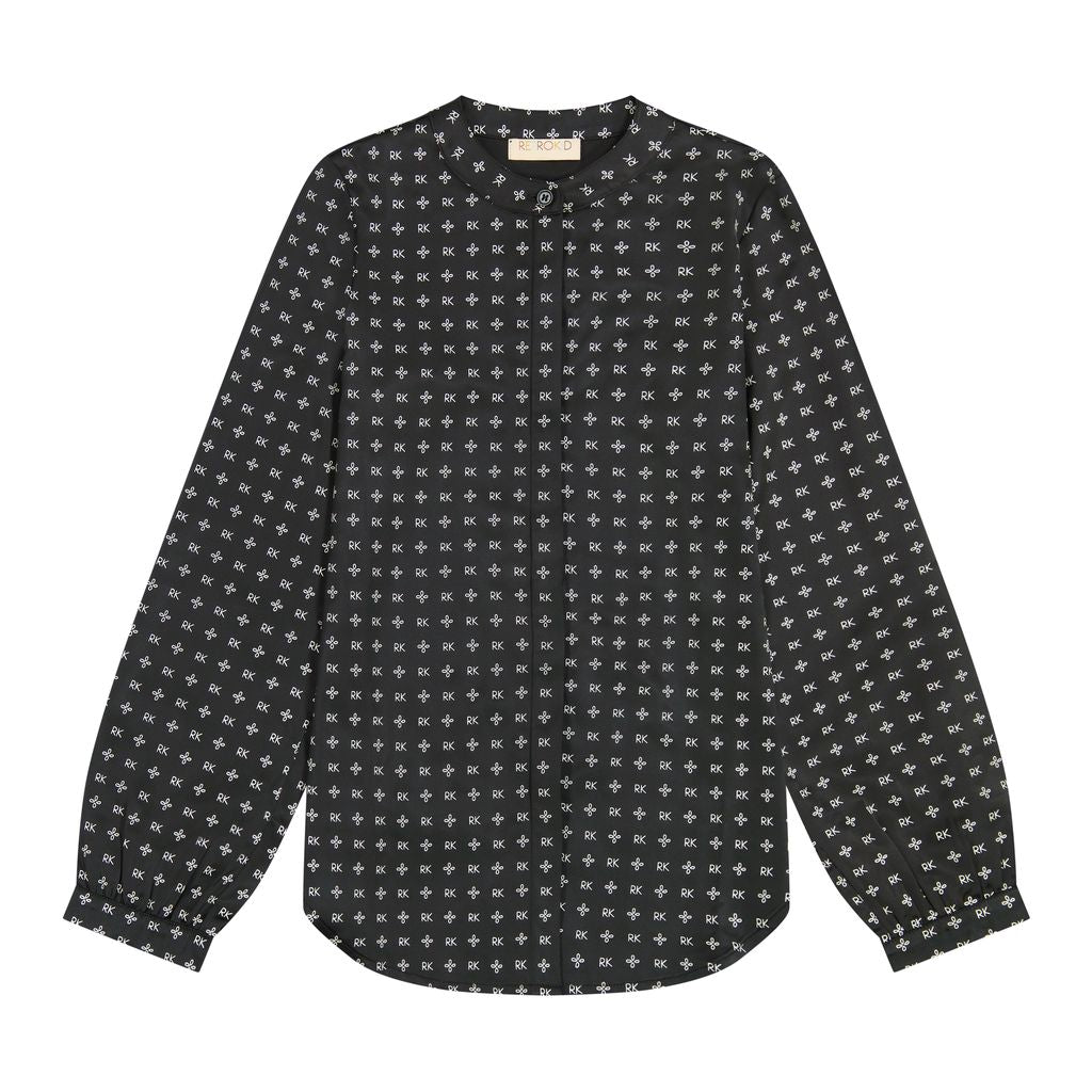 Retro Kid Black/Cream Mae Silky Printed Shirt