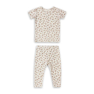 Quincy Mae Bamboo Short Sleeve Pajama Set Soft Bamboo Kids Sleepwear Lightweight Breathable Design