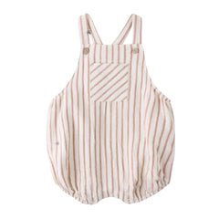 Striped baby romper on a white background