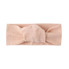 Quincy Mae Baby and Toddler Pointelle Knotted Headband Melon Orange Boutique Designer Organic Cotton Hair Accessory