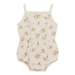 Quincy Mae Baby and Toddler Waffle Cinch Romper Organic Cotton Honeycomb Knit Boutique Designer One-Piece Outfit