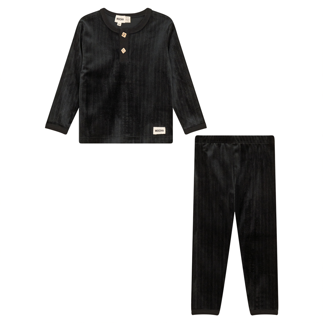 Mocha Black Boys Long Loungewear