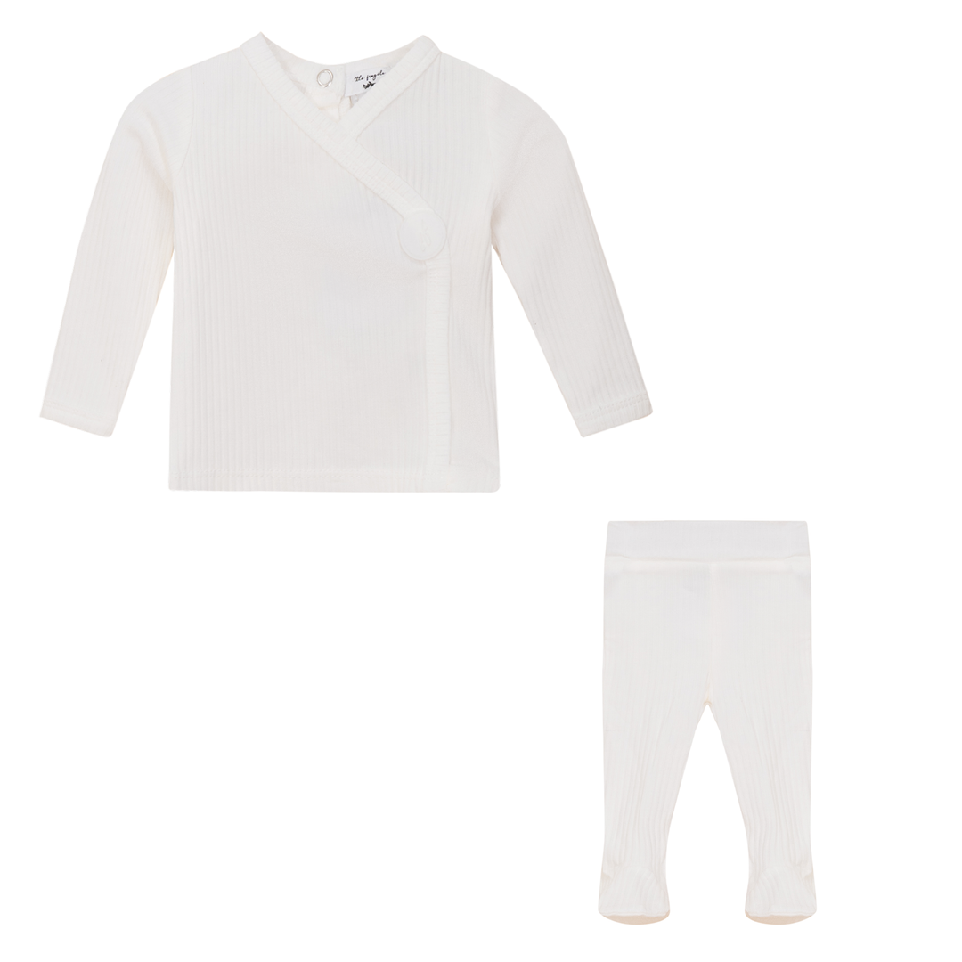 Little Fragile White Silicone Tag Rib Baby Set