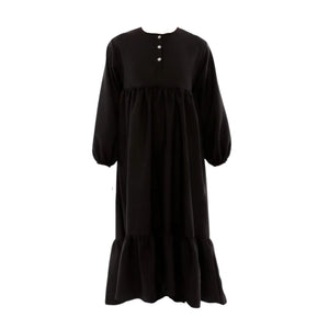 Retro Kid Girls Black Mae Tiered Maxi Dress Boutique Designer Modern Occasion Wear F3