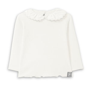 Snug Ribbed Long Sleeve Top Soft Cotton Kids Shirt Ribbed Knit Design