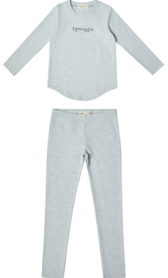 Crew Lounge Blue Heathered Set
